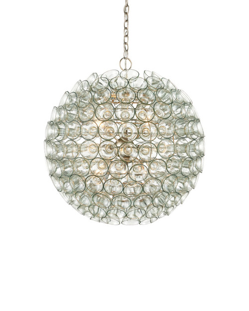 Currey and Company - 9000-1429 - Nine Light Chandelier - Eau de Vie - Clear / Contemporary Silver Leaf / Contemporary Silver
