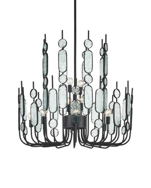 Currey and Company - 9000-1446 - 12 Light Chandelier - Ettore - Clear / Blacksmith