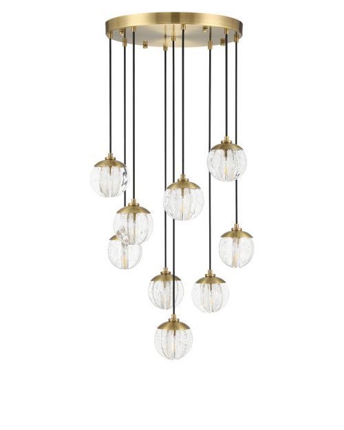 Currey and Company - 9000-1473 - LED Chandelier - Wexler - Polished Antique Brass / Clear