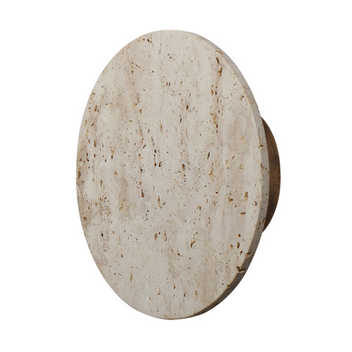 ET2 - E14353-TVANB - LED Wall Sconce - Discus - Travertine / Antique Bronze