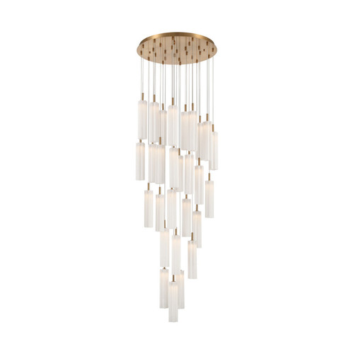 Crystorama - ADD-415-AG-WH - LED Pendant - Addis - Aged Brass