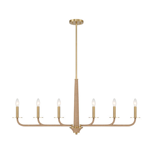 Savoy House - 1-1827-6-320 - Six Light Chandelier - Cannon - Warm Brass/Rope