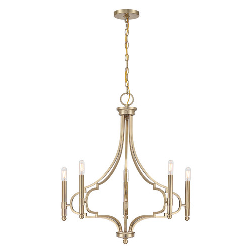 Savoy House - 1-5999-5-127 - Five Light Chandelier - Woodlawn - Noble Brass