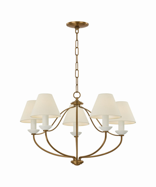 Mitzi - H1197805-PBR - Five Light Chandelier - Brinlea - Patina Brass