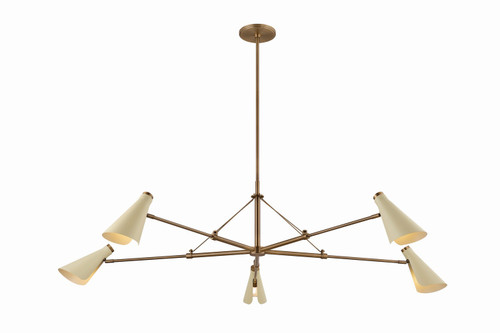 Troy Lighting - F4369-PBR/SSD - Five Light Chandelier - Andersen - Patina Brass