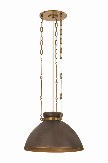 Troy Lighting - F7318-PBR/CMU - One Light Pendant - Allston - Patina Brass