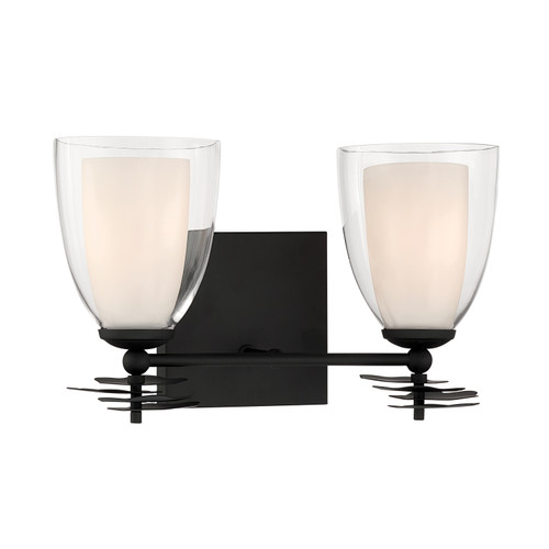 Minka-Lavery - 10252-899 - Two Light Vanity - Elowen - Dark Matte Black