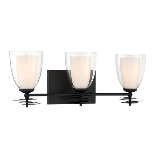 Minka-Lavery - 10253-899 - Three Light Vanity - Elowen - Dark Matte Black