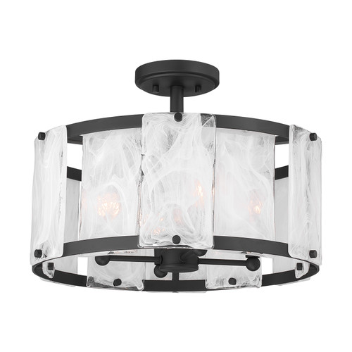 Minka-Lavery - 3635-899 - Four Light Semi-Flush Mount - Veil - Dark Matte Black