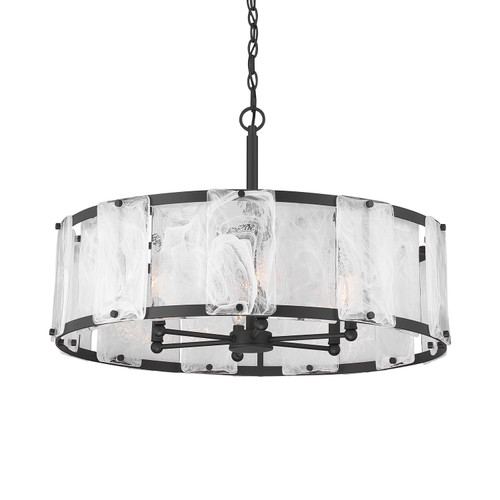 Minka-Lavery - 3636-899 - Six Light Pendant - Veil - Dark Matte Black