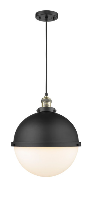 Innovations - 201C-BAB-HFS-121-BK-LED - LED Pendant - Franklin Restoration - Black Antique Brass