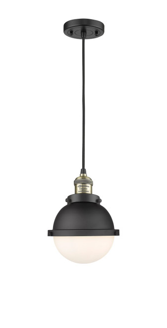 Innovations - 201C-BAB-HFS-61-BK-LED - LED Mini Pendant - Franklin Restoration - Black Antique Brass
