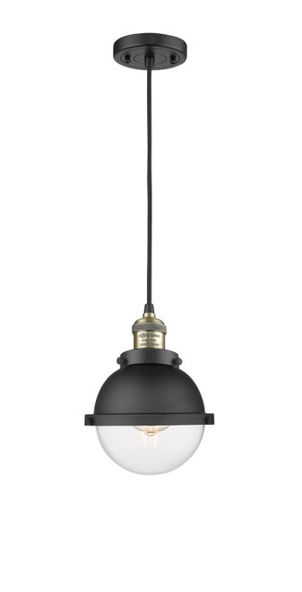 Innovations - 201C-BAB-HFS-62-BK-LED - LED Mini Pendant - Franklin Restoration - Black Antique Brass