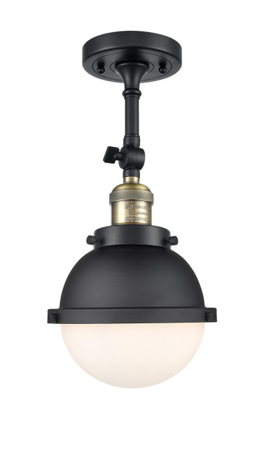 Innovations - 201F-BAB-HFS-61-BK-LED - LED Semi-Flush Mount - Franklin Restoration - Black Antique Brass