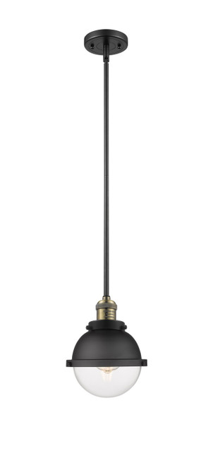 Innovations - 201S-BAB-HFS-62-BK-LED - LED Mini Pendant - Franklin Restoration - Black Antique Brass