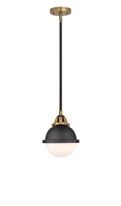 Innovations - 288-1S-BAB-HFS-61-BK - One Light Mini Pendant - Nouveau 2 - Black Antique Brass