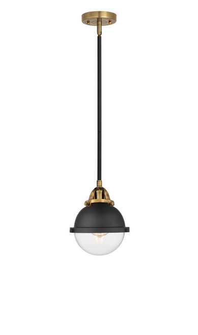 Innovations - 288-1S-BAB-HFS-62-BK - One Light Mini Pendant - Nouveau 2 - Black Antique Brass