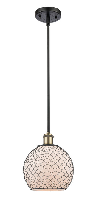Innovations - 516-1S-BAB-G121-8CBK - One Light Pendant - Ballston - Black Antique Brass