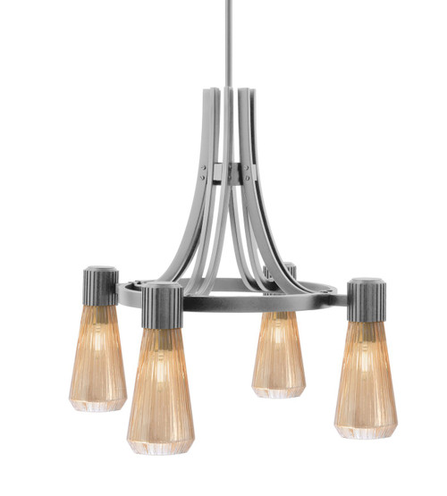 Toltec Lighting - 4814-GP-883 - Four Light Chandelier - Everleigh - Graphite