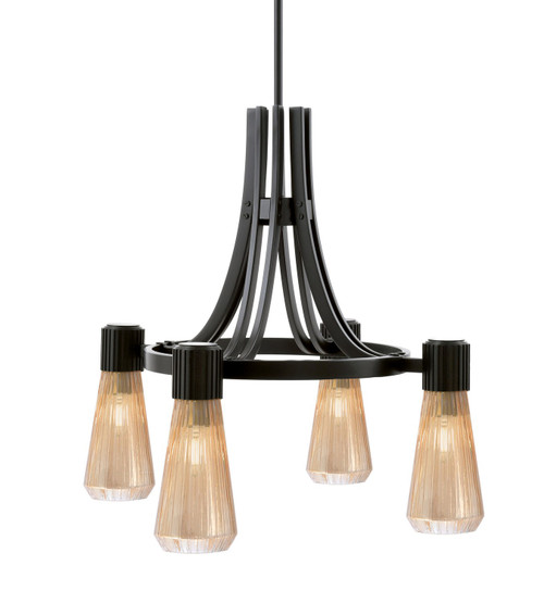 Toltec Lighting - 4814-MB-883 - Four Light Chandelier - Everleigh - Matte Black