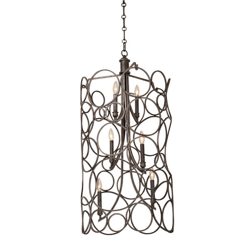 Kalco - 2760VI - Six Light Foyer Pendant - Ashbourne - Vintage Iron