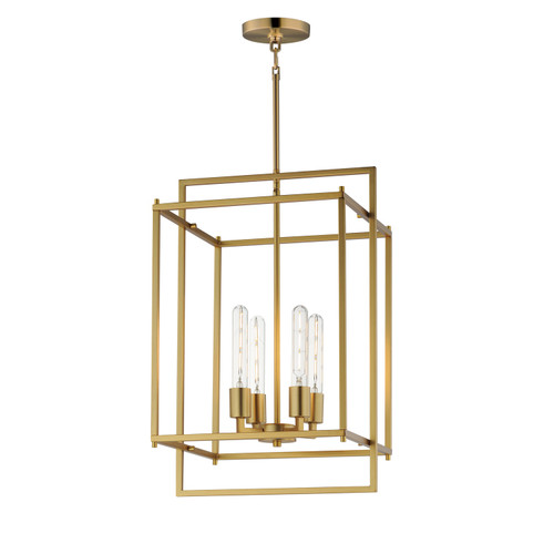 Maxim - 10412NAB - Four Light Pendant - Gridline - Natural Aged Brass