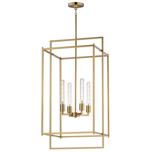 Maxim - 10413NAB - Four Light Pendant - Gridline - Natural Aged Brass
