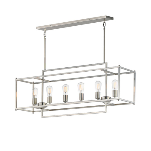 Maxim - 10416SN - Six Light Linear Pendant - Gridline - Satin Nickel
