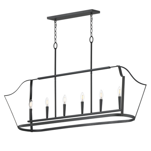 Maxim - 10427BK - Six Light Linear Pendant - Arden - Black