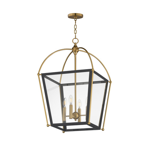 Maxim - 22524BKNAB - Four Light Pendant - McCadden - Black / Natural Aged Brass