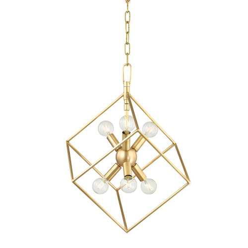 Hudson Valley - 1215-AGB - Six Light Pendant - Roundout - Aged Brass