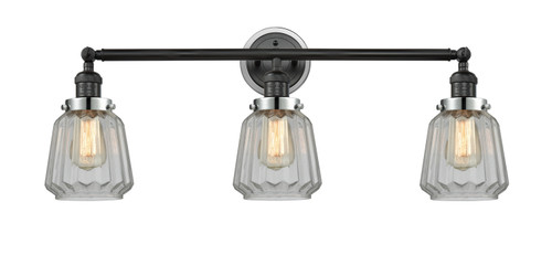 Innovations - 205BK-BPPC-HRPC-G142 - Three Light Bath Vanity - Franklin Restoration - Matte Black