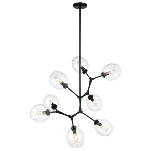 George Kovacs - P1365-66A - Eight Light Pendant - Nexpo - Coal Black