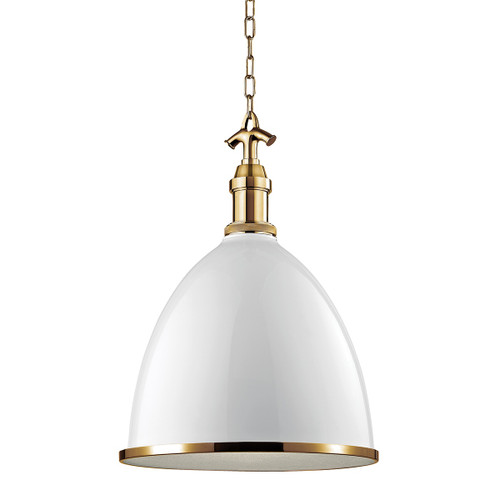 Hudson Valley - 7718-WAGB - One Light Pendant - Viceroy - White Aged Brass