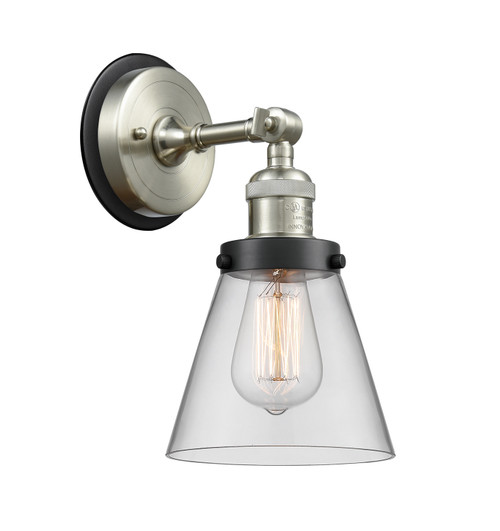 Innovations - 203SN-BPBK-HRBK-G62 - One Light Wall Sconce - Franklin Restoration - Brushed Satin Nickel