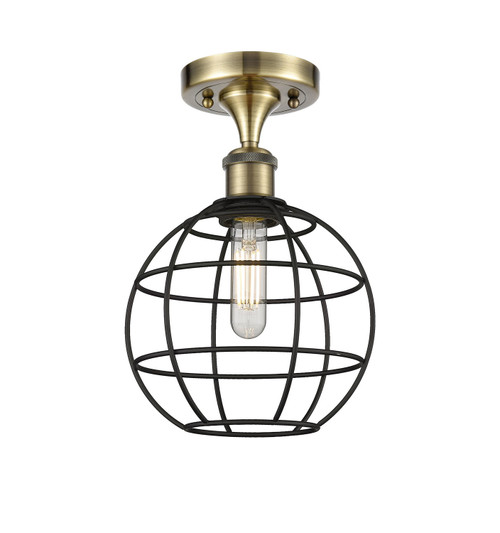 Innovations - 516-1C-AB-CE-8-BK - LED Semi-Flush Mount - Ballston - Antique Brass