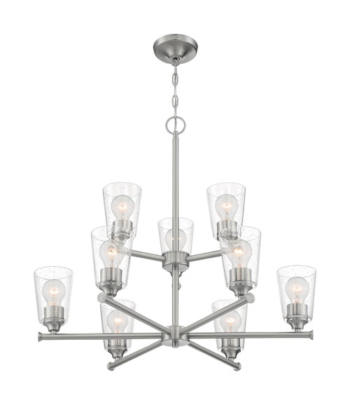 Nuvo Lighting - 60-7189 - Nine Light Chandelier - Bransel - Brushed Nickel