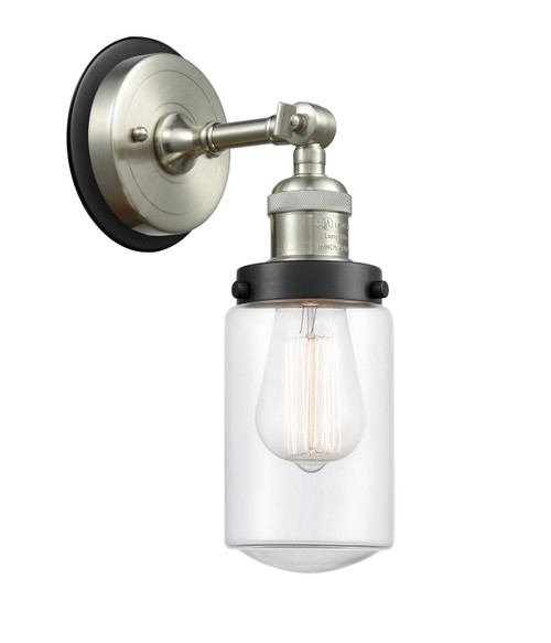 Innovations - 203SN-BPBK-HRBK-G312 - One Light Wall Sconce - Franklin Restoration - Brushed Satin Nickel