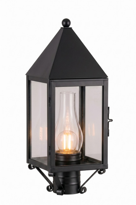 Innovations - 9520-BK-CL-C - One Light Post Lantern - Ashford - Matte Black