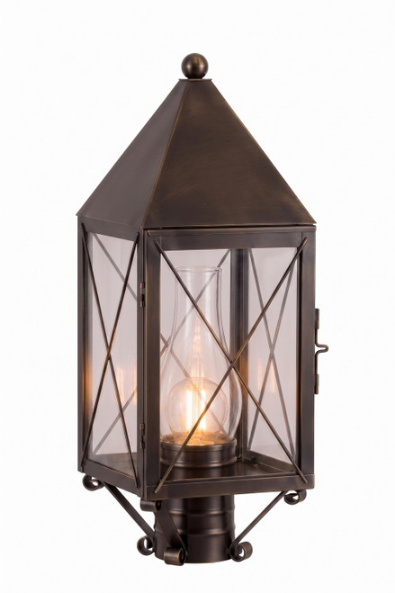 Innovations - 9520-X-DB-CL-C - One Light Post Lantern - Ashford - Dark Brass