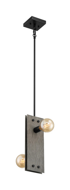 Nuvo Lighting - 60-7232 - Two Light Mini Pendant - Stella - Driftwood / Black Accents