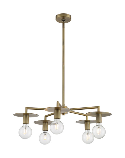 Nuvo Lighting - 60-7245 - Five Light Chandelier - Bizet - Vintage Brass