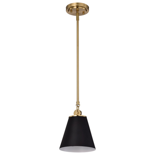 Nuvo Lighting - 60-7408 - One Light Pendant - Dover - Black / Vintage Brass