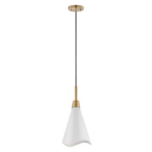Nuvo Lighting - 60-7471 - One Light Pendant - Tango - Matte White / Burnished Brass