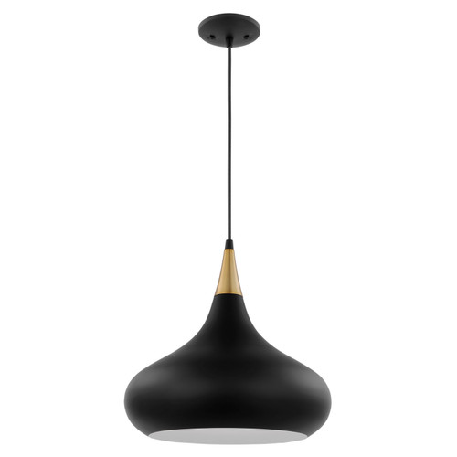 Nuvo Lighting - 60-7513 - One Light Pendant - Phoenix - Matte Black / Polished Nickel