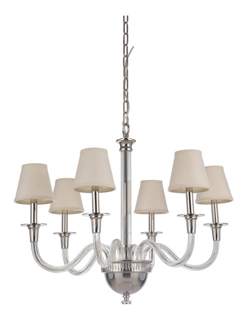 Craftmade - 48026-PLN - Six Light Chandelier - Deran - Gallery - Polished Nickel