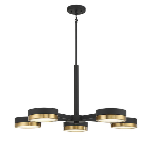 Savoy House - 1-1635-5-143 - LED Chandelier - Ashor - Matte Black w/Warm Brass