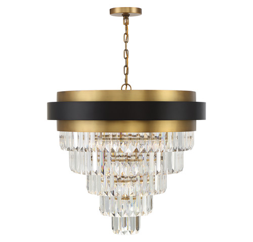 Savoy House - 1-1668-9-143 - Nine Light Chandelier - Marquise - Matte Black w/Warm Brass Accents