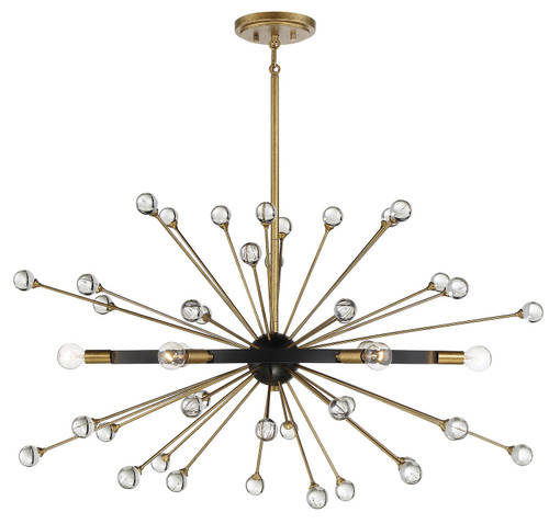 Savoy House - 1-1858-6-62 - Six Light Chandelier - Ariel - Como Black w/Gold