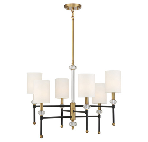 Savoy House - 1-1887-6-143 - Six Light Chandelier - Tivoli - Matte Black w/Warm Brass